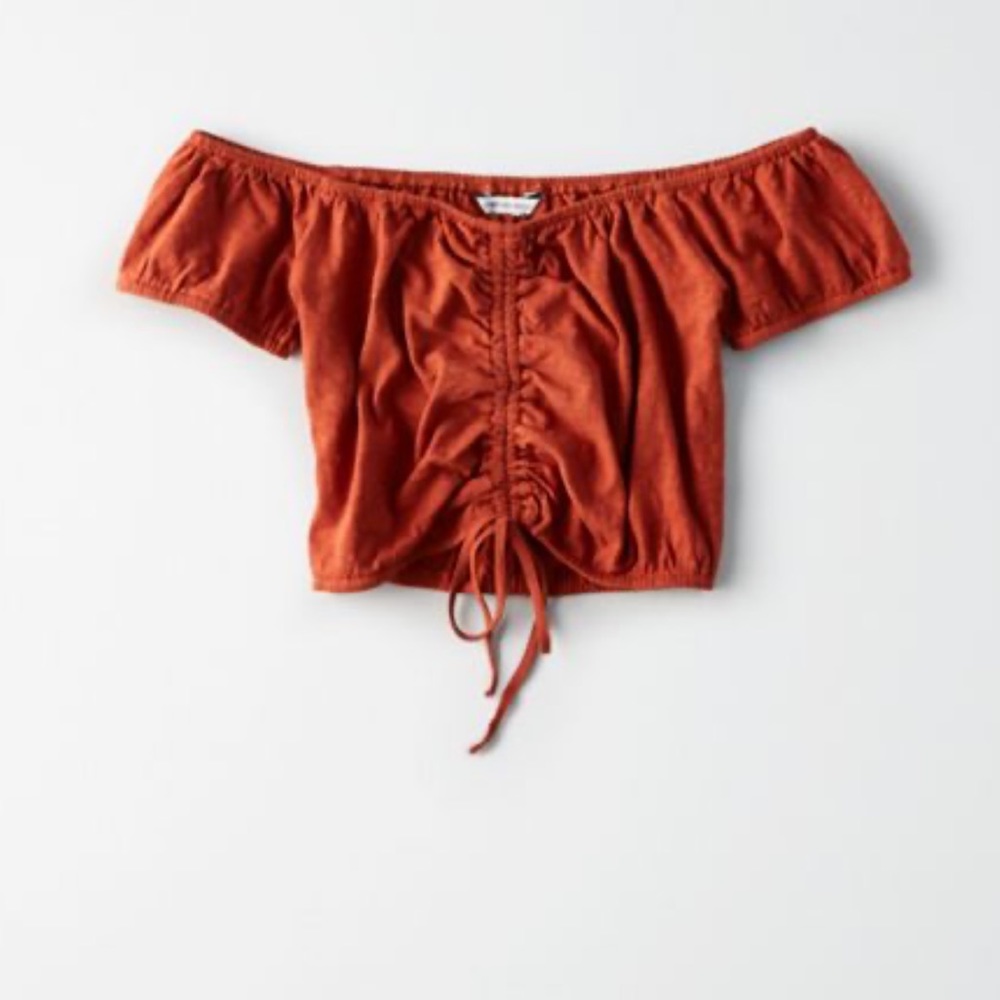 Cinched Front Crop Top Rust